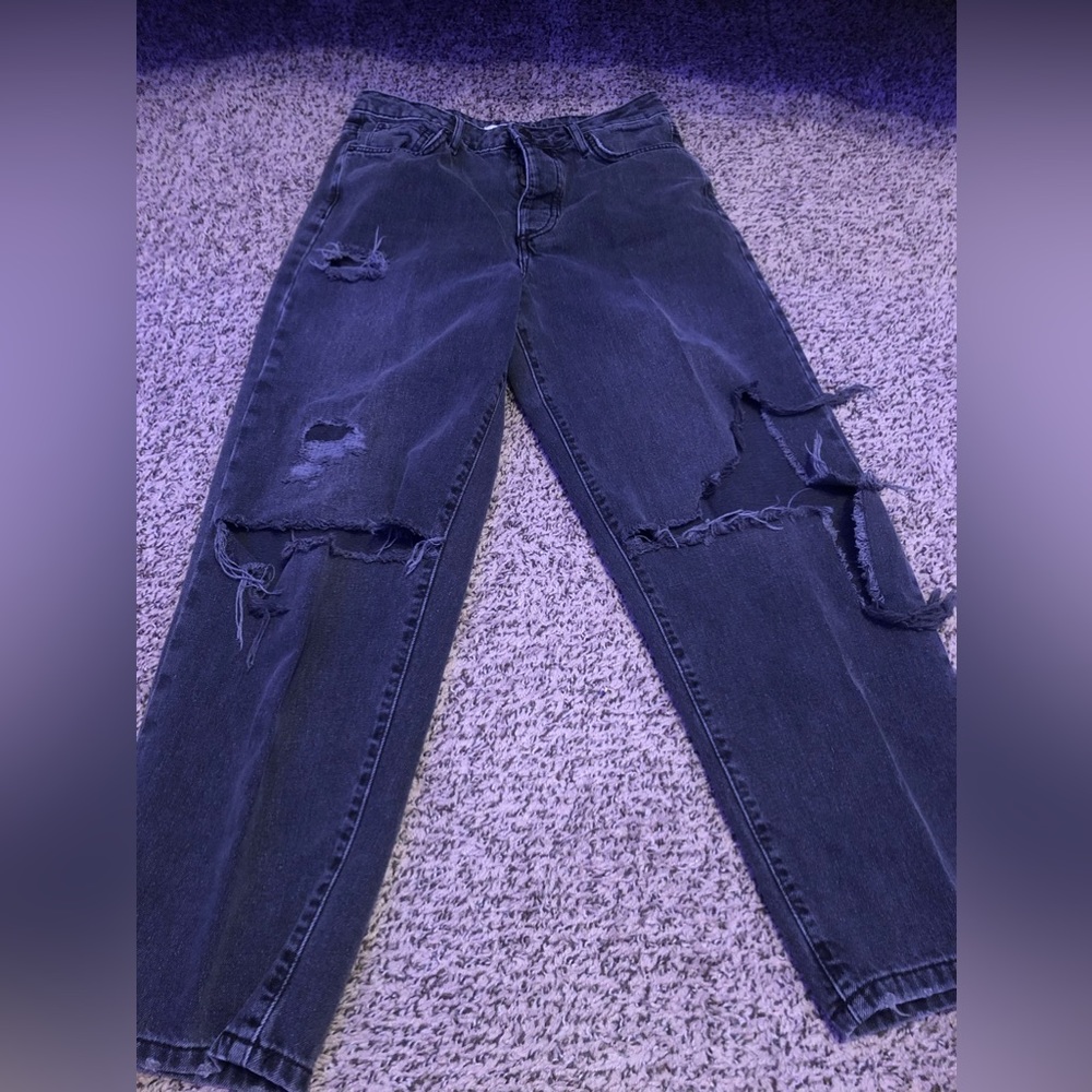 ripped baggy black boyfriend jeans